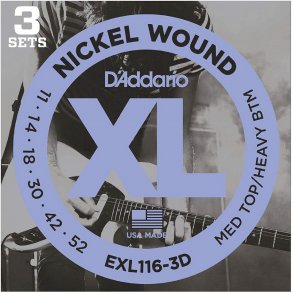 D'Addario EXL116-3D, 011-052 (3-pack)